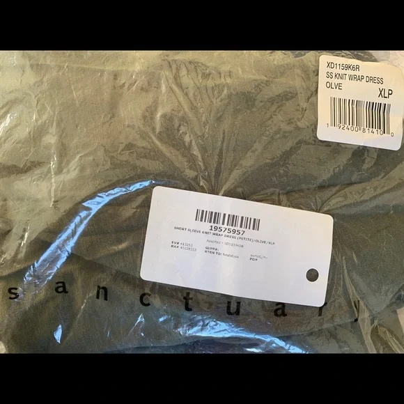 Sanctuary Olive Wrap Dress Petite XL - Picture 3 of 3